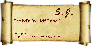 Serbán József névjegykártya